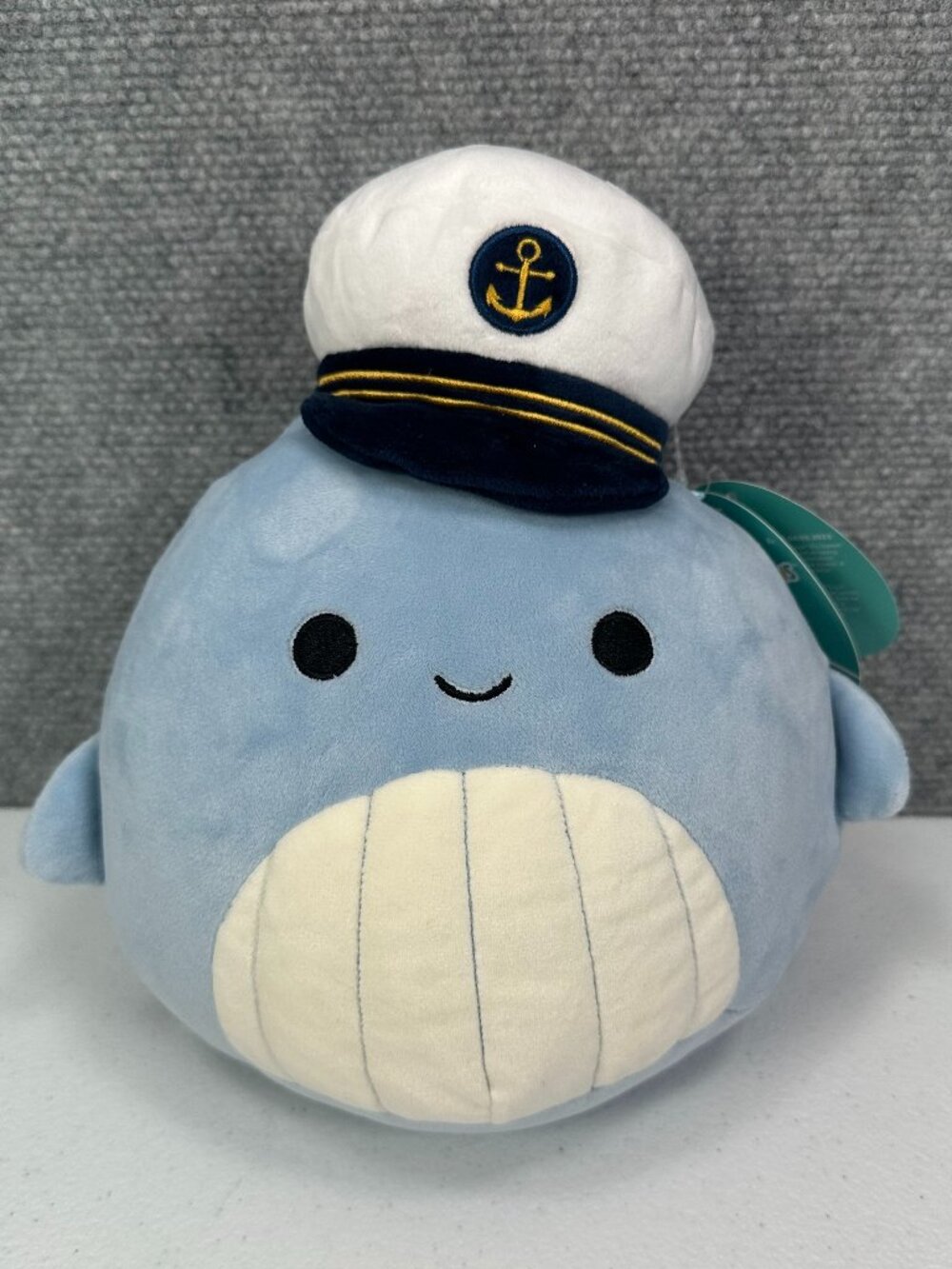NEW Squishmallows Samir The Blue Whale Sailor Hat 8" Plush NWT Jazwares Kellytoy